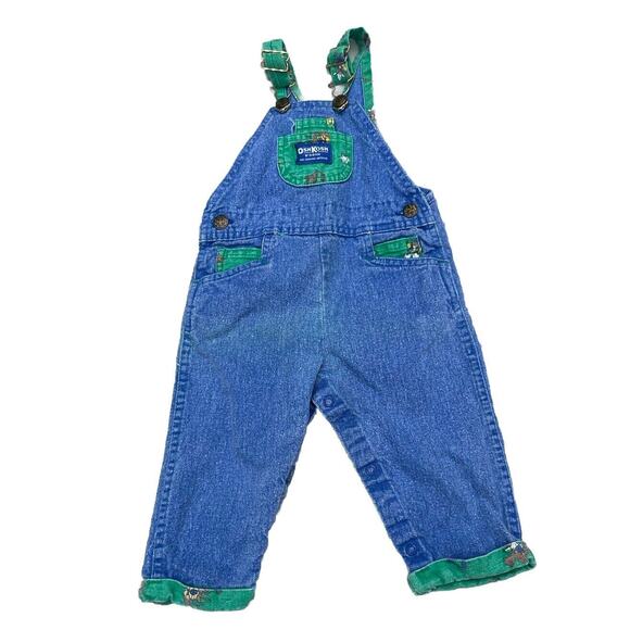 OshKosh B'gosh Other - Vintage OshKosh B'Gosh Vestbak Overalls Cowboys Indians Western Blue Green Rare